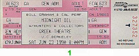 Midnight Oil Vintage Ticket