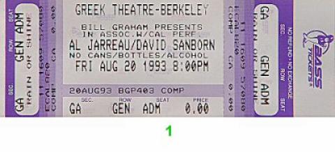 Al Jarreau Vintage Ticket
