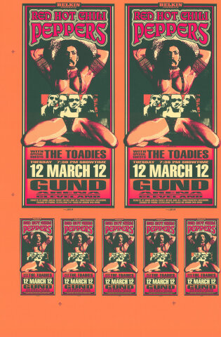 Red Hot Chili Peppers Vintage Concert Handbill from Gund