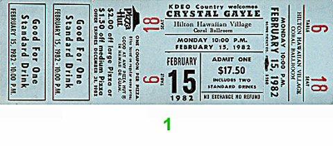 Crystal Gayle Vintage Ticket