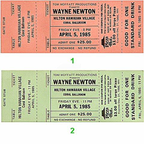 Wayne Newton Vintage Ticket