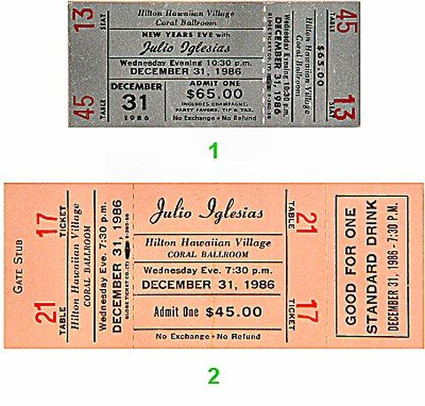 Julio Iglesias Vintage Ticket