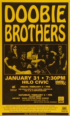 The Doobie Brothers Vintage Concert Poster from Hilo Civic Auditorium ...