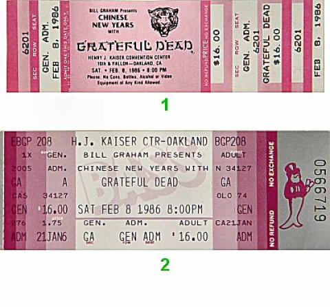 Grateful Dead Vintage Concert Vintage Ticket from Henry J. Kaiser