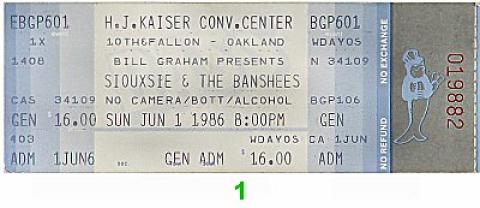 Siouxsie & the Banshees Vintage Ticket