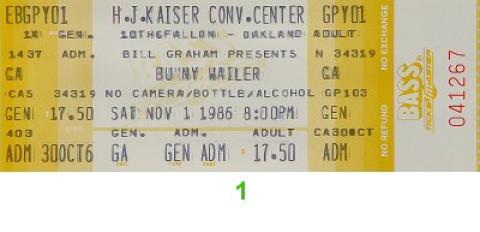 Bunny Wailer Vintage Ticket