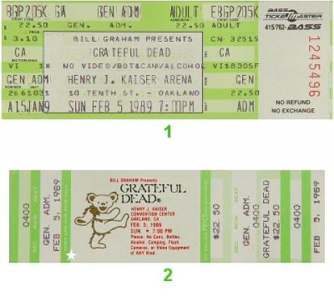 Grateful Dead Vintage Ticket