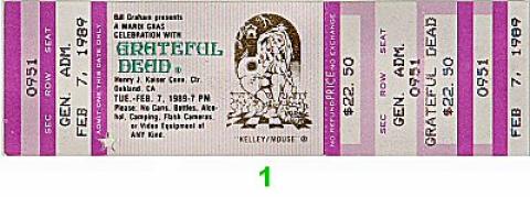 Grateful Dead Vintage Concert Vintage Ticket from Henry J. Kaiser
