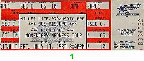 Joe Piscopo Vintage Ticket