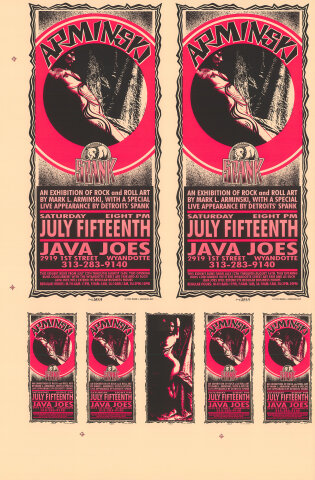 Mark Arminski Vintage Concert Proof from Java Joes, Jul 15, 1995