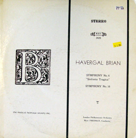 Havergal Brian Vinyl 12"