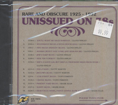 Rare and Obscure 1925-1932: Unissued on 78s CD