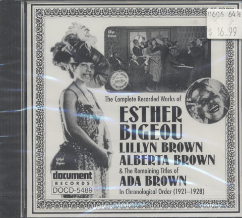 Esther Bigeou / Lillyn Brown / Alberta Brown / Ada Brown CD