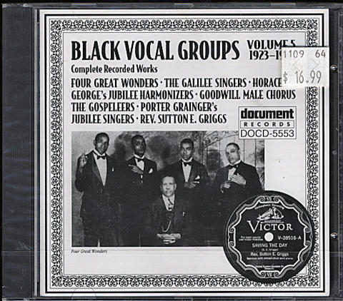 Black Vocal Groups Volume 5 ( 1923 - 1941 ) CD