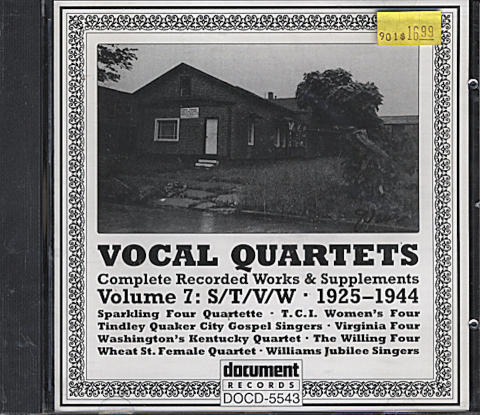 Vocal Quartets Volume 7: S/T/V/W, Complete Recorded Works & Supplements 1925 - 1944 CD