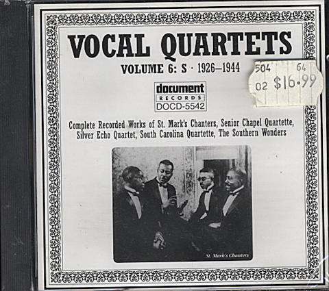 Vocal Quartets Volume 6: S, Complete Recorded Works 1926 - 1944 CD