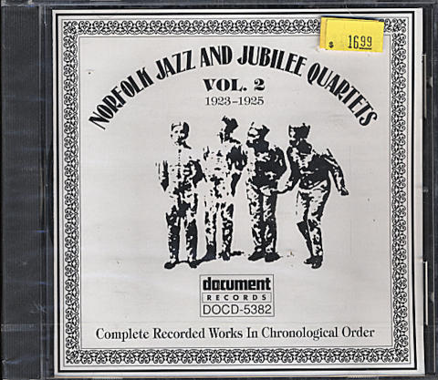 Norfolk Jazz And Jubilee Quartets CD