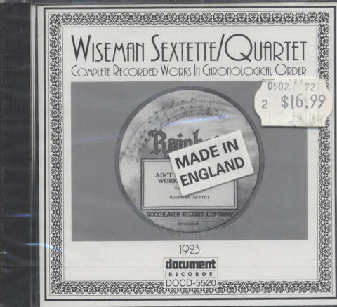 Wiseman Sextette / Wiseman Quartet CD