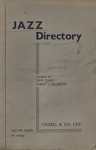 Jazz Directory: Volume 3 - Ten Shillings