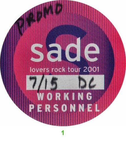 Sade Backstage Pass