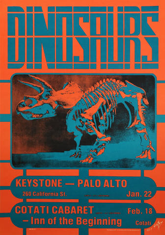 ウルフギャング，サンフランシスコ DINOSAURS ポスター(1983年) Dinosaurs Vintage Concert Poster from Golden Bear, Mar 25
