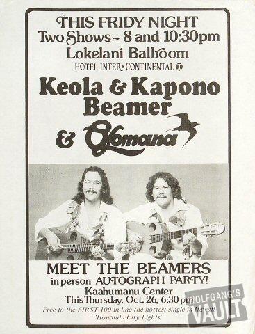 Keola and Kapono Beamer Handbill