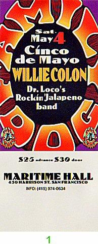 Willie Colon Vintage Ticket