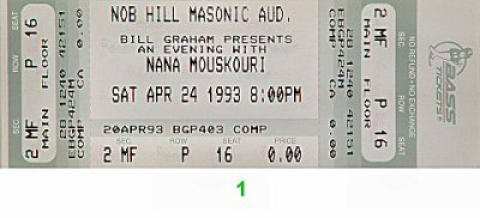 Nana Mouskouri Vintage Ticket