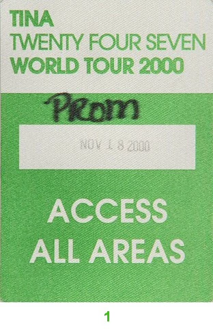 Tina Turner Backstage Pass