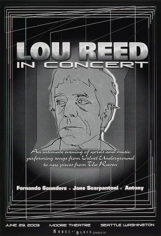 Lou Reed Vintage Concert Poster, 2000 at Wolfgang's
