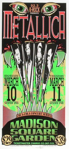 Metallica Vintage Concert Silkscreen from Madison Square