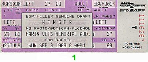 Winger Vintage Ticket