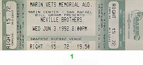 The Neville Brothers Vintage Ticket