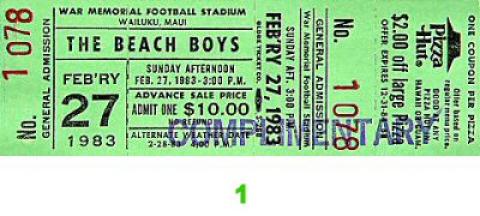 The Beach Boys Vintage Ticket