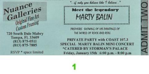 Marty Balin Vintage Ticket
