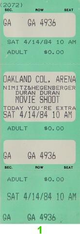 Duran Duran Vintage Ticket