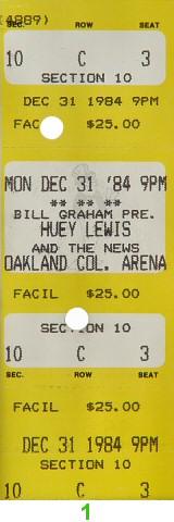 Huey Lewis & the News Vintage Ticket