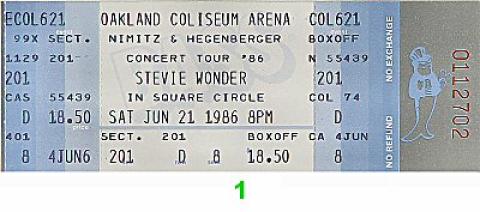 Stevie Wonder Vintage Ticket