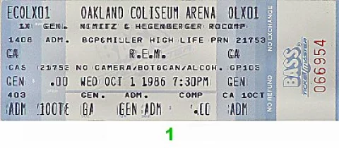 R.E.M. Vintage Concert Vintage Ticket from Arco Arena Mar 13