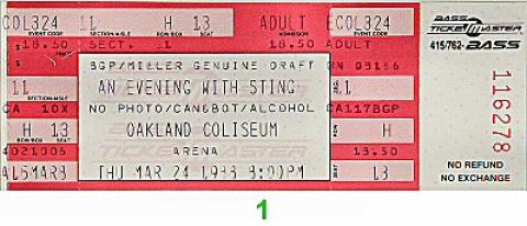 Sting Vintage Ticket
