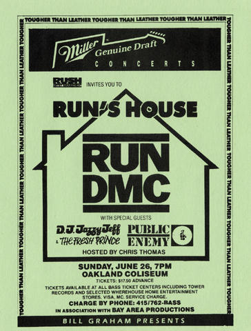 Run-D.M.C. Vintage Concert Handbill from Oakland Coliseum