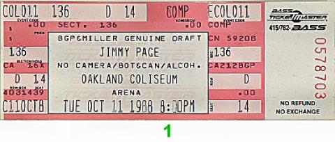 Jimmy Page Vintage Ticket