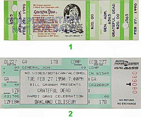 限定 正規品 貴重 Grateful Dead Vintage Ticket Grateful Dead Vintage Concert Vintage Ticket from Oakland