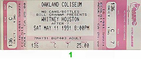 Whitney Houston Vintage Ticket