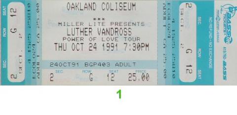 Luther Vandross Vintage Ticket