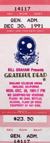 Grateful Dead Vintage Ticket