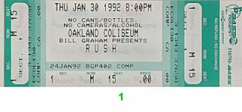 Rush Vintage Ticket