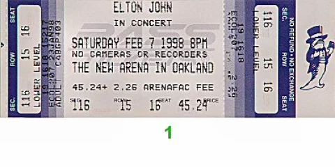 Elton John Vintage Ticket