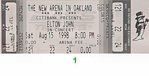 Elton John Vintage Ticket