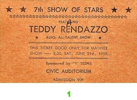 Teddy Randazzo Vintage Ticket